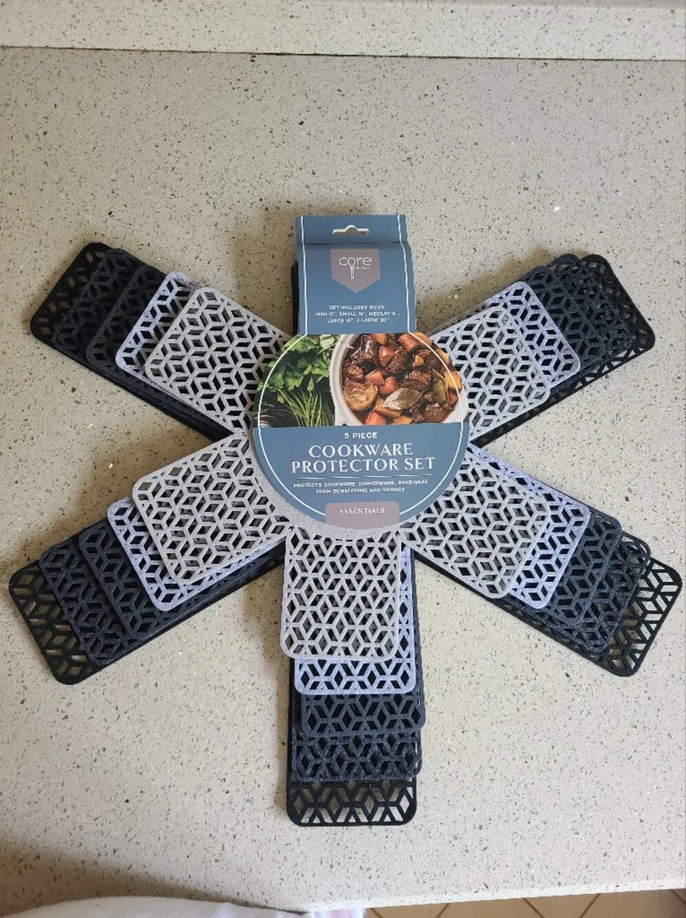 Gray & Black Cookware Protector Set - 5 Piece